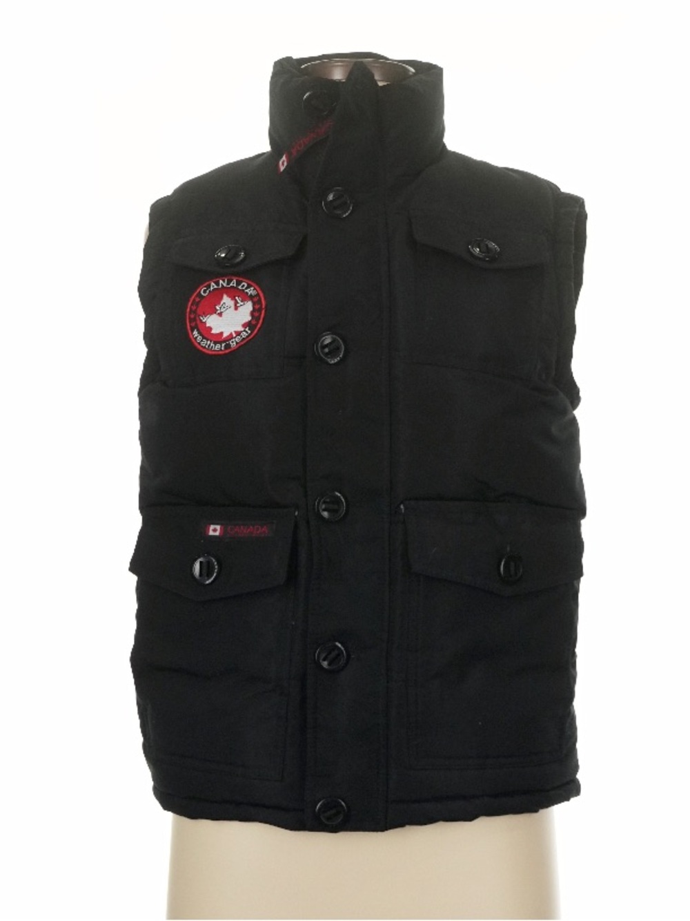 Canada Weather Gear 4 pocket Black Puffer Vest Kids Med 10/12 Great Condition